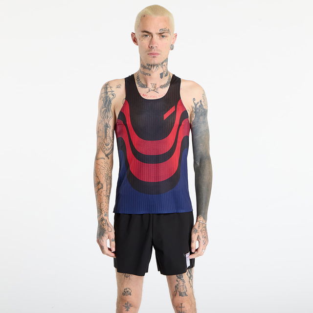 Ribbed Race Vest with Curved Pattern