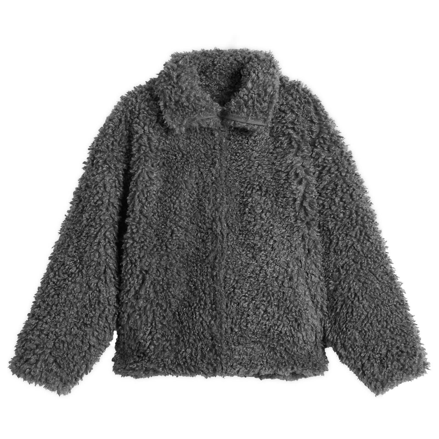 Яке Acne Studios Felemmy Chunky Fleece Jacket, Size Large Сиво | A90687-AFH, 1