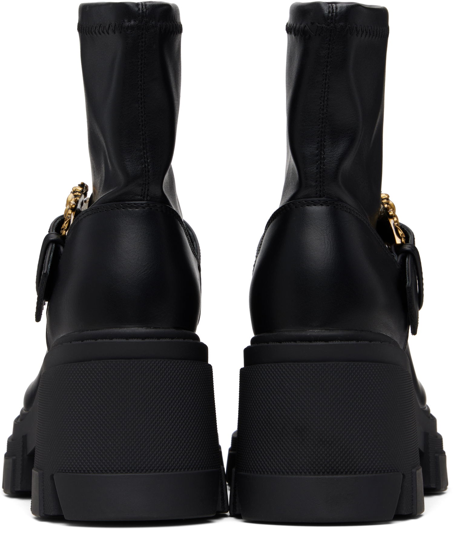 Кецове и обувки Versace Sophie Baroque Buckle Boots Черно | E79VA3S80_E71570, 1