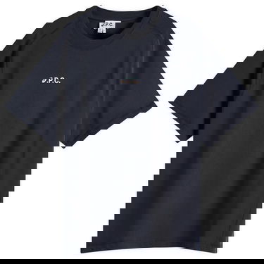 Тениска A.P.C. Men's x Wind Logo T-Shirt, Size Small Тъмно синьо | COEAV-H26453-IAK, 1