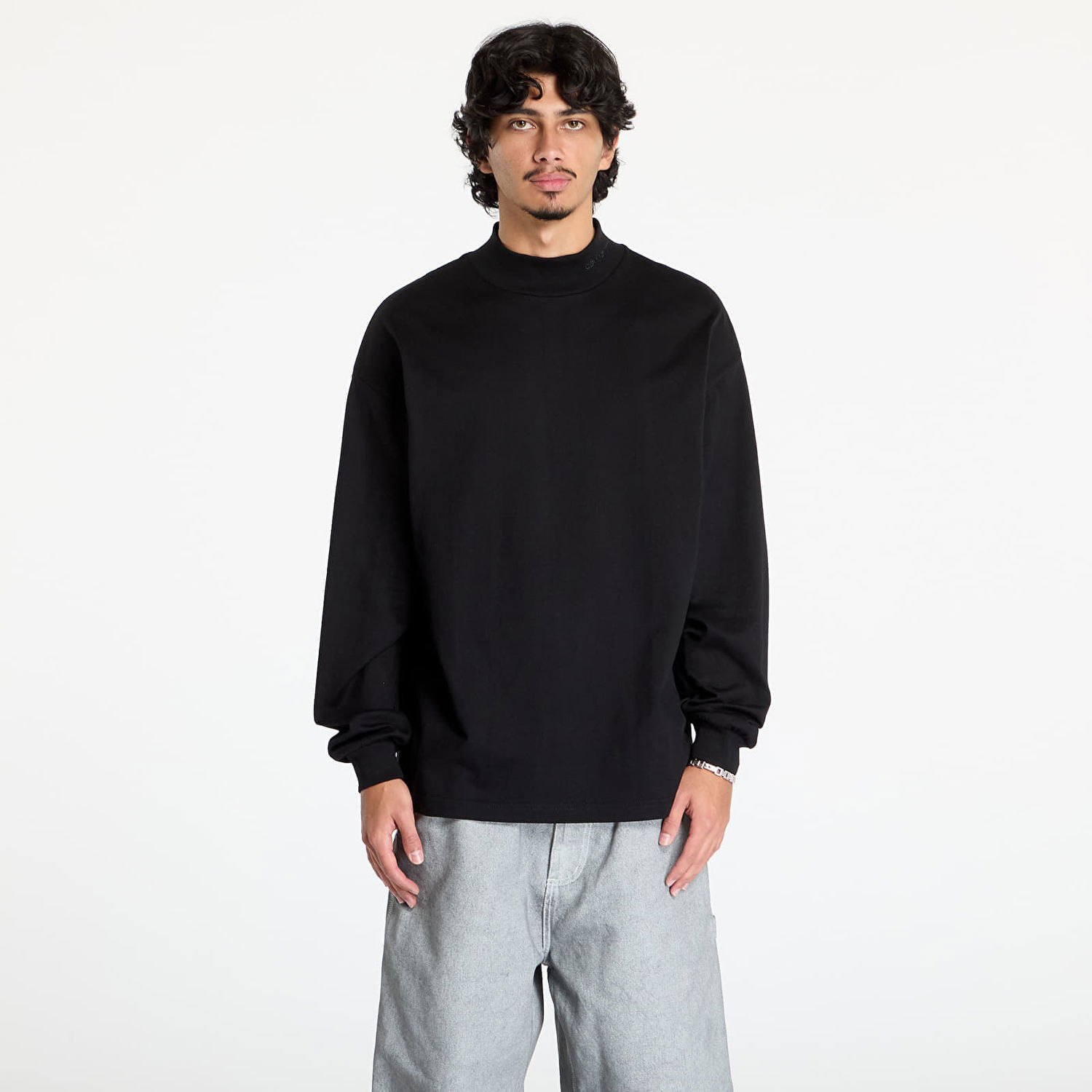 Тениска Carhartt WIP T-shirt L/S Script Mockneck T-Shirt UNISEX Black XS Черно | I034015.89XX, 0