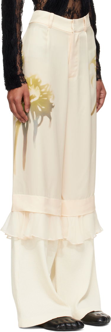 Панталони Collina Strada Collina Strada Geranium Lace-Trim Trousers Черно | XX6047, 4