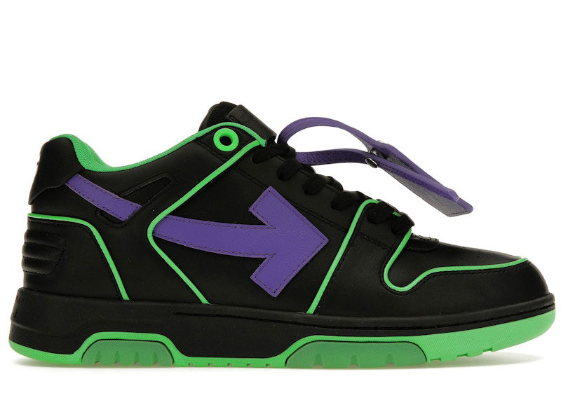 Кецове и обувки Off-White Out Of Office OOO Outlined Low Tops Black Green Purple Черно | OMIA189S23LEA0077037, 0