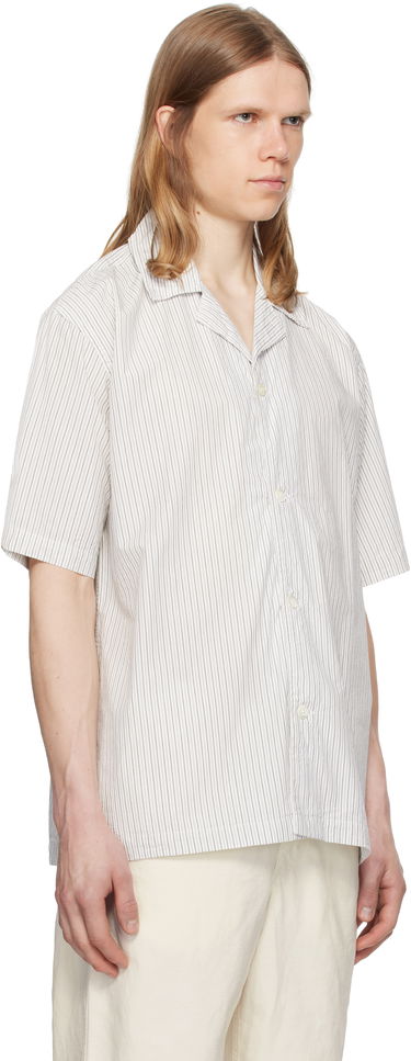 Риза NORSE PROJECTS Norse Projects Mads Poplin Stripe Short Sleeve Shirt Бяло | N40-0831, 1