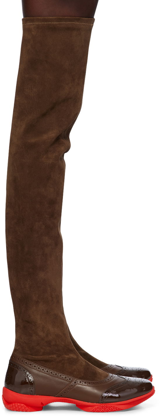 Кецове и обувки KIKO KOSTADINOV Kiko Kostadinov Sonia Over-the-Knee Boots Кафяво | KKWAW24FT04-159