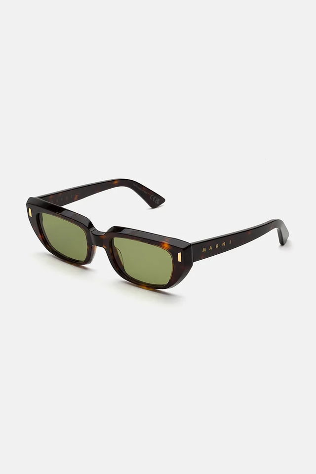 Etezea Rectangular Sunglasses with Green Lenses