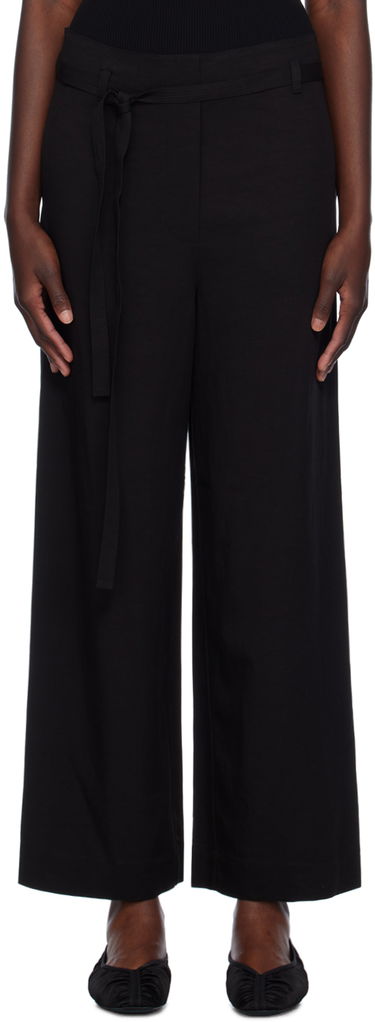 Панталони TOTEME TOTEME Tie-Waist Fluid Trousers Черно | 243-WRB0201-FB0193, 0