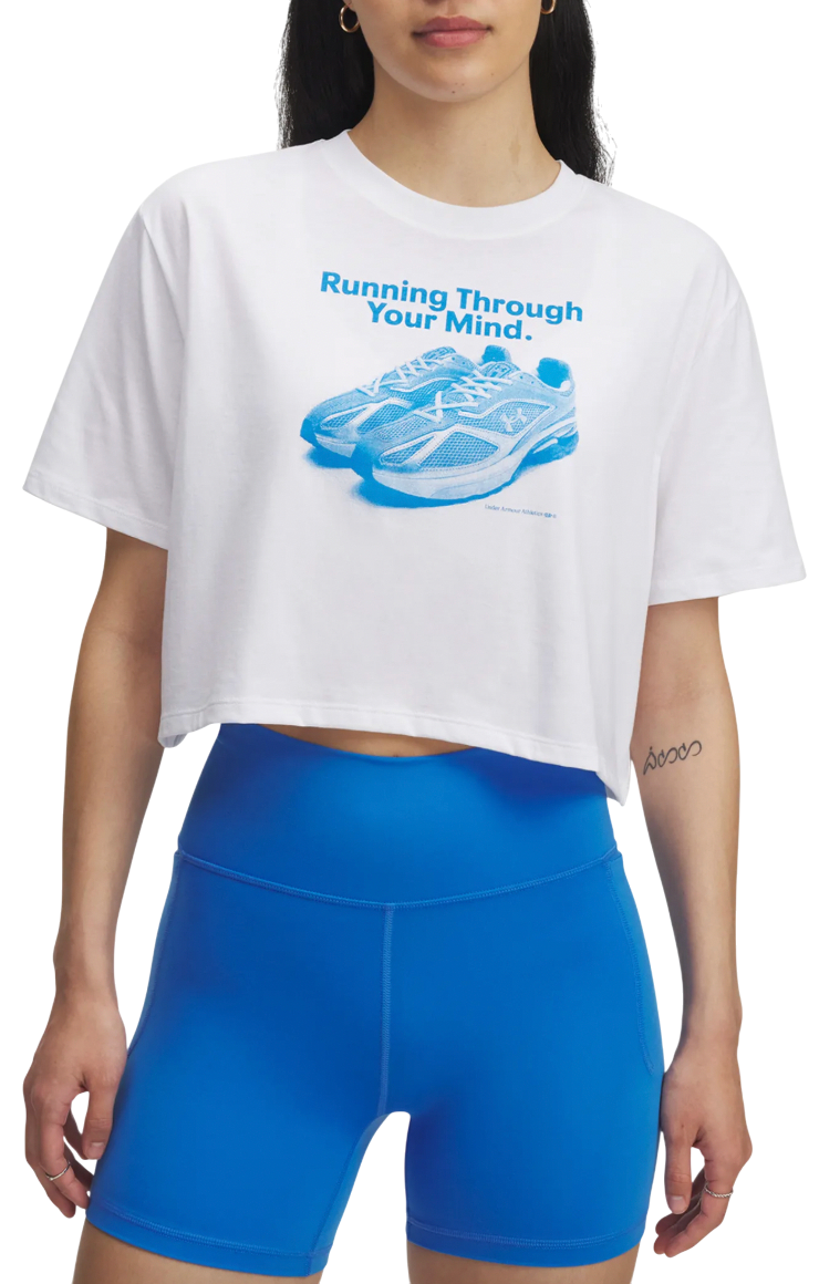 Съкратен топ Under Armour VarsityOS Short Sleeve Cropped T-Shirt Бяло | 6006970-100