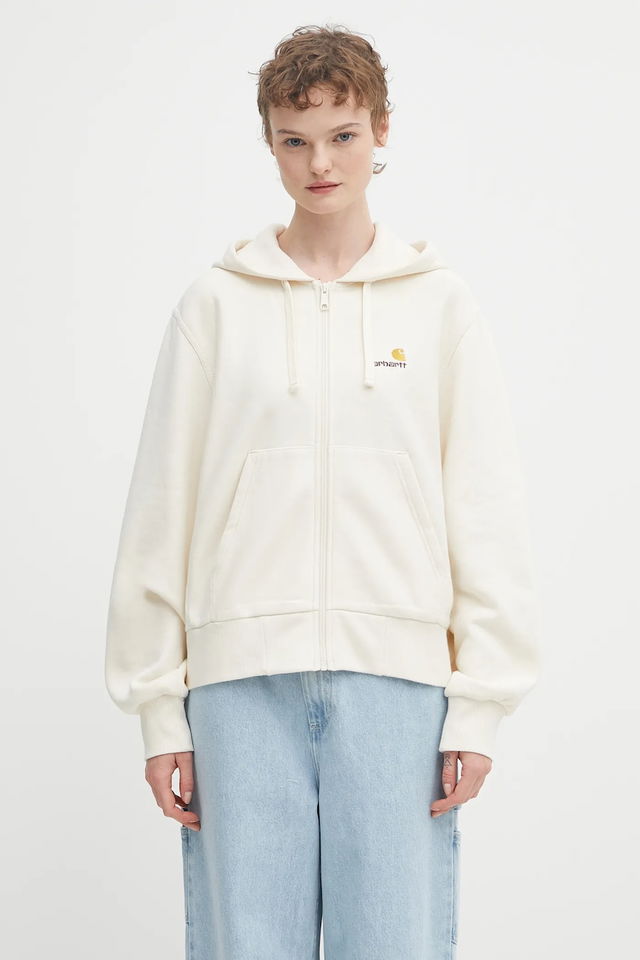 Plain Hooded American Script Zip-up Hoodie