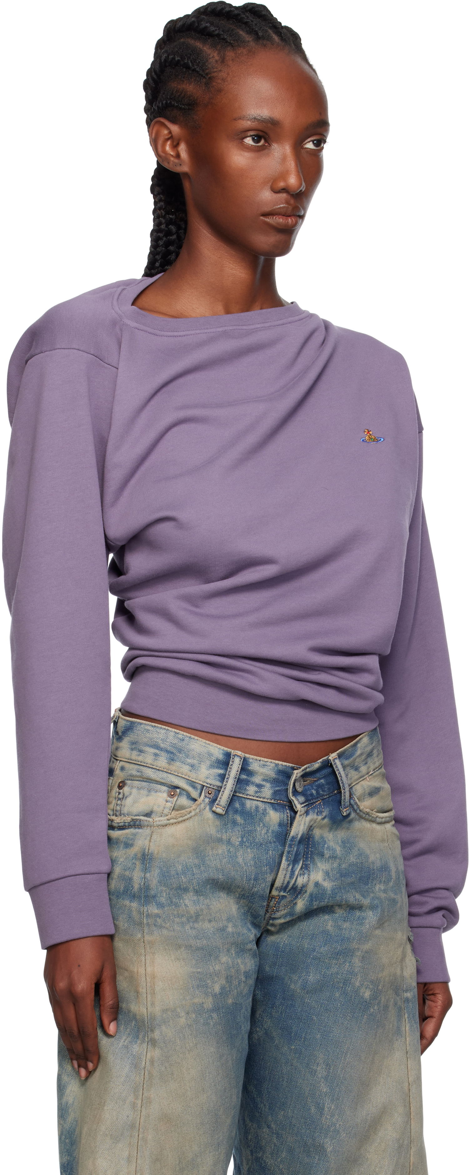 Суитчър Vivienne Westwood Vivienne Westwood Hebo Draped Sweatshirt Лилаво | 3I010015-J006O-, 1