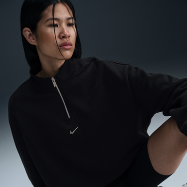 Пуловер Nike Nike Sportswear Fleece Quarter-Zip Top Черно | HV6071-010, 4