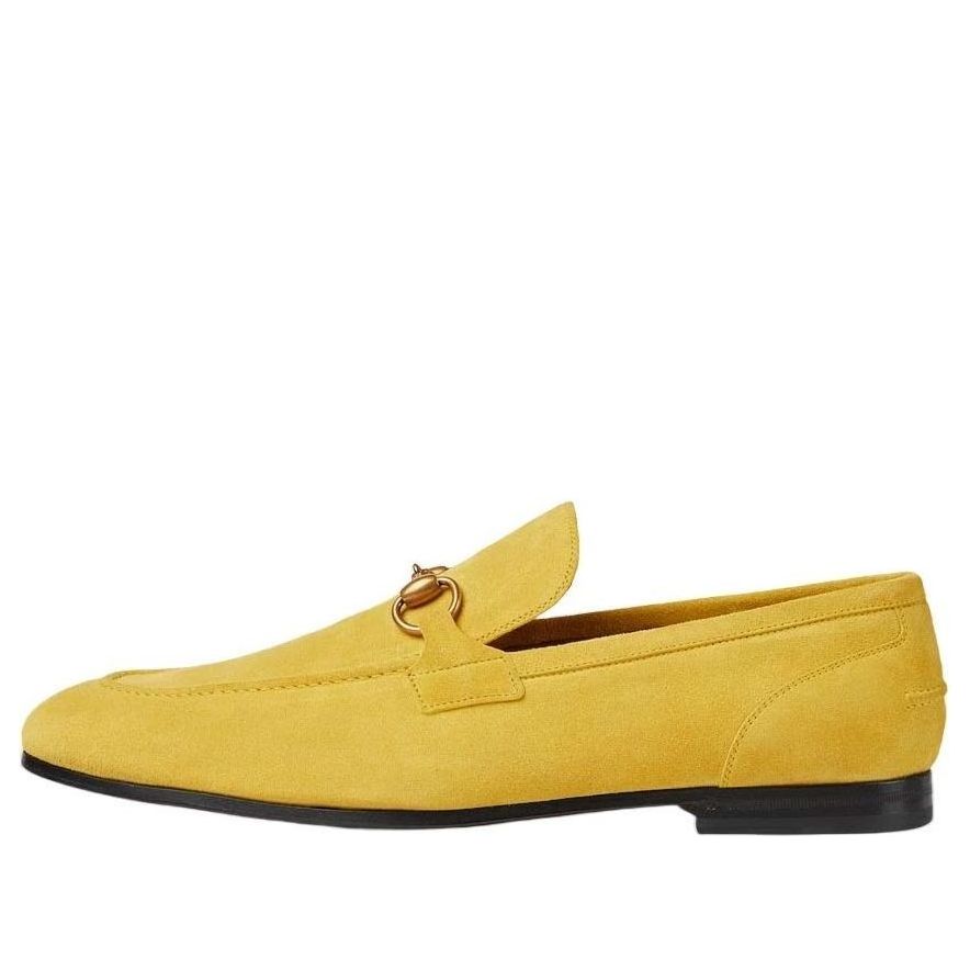 Кецове и обувки Gucci Gucci Jordaan Suede Loafer Жълто | 406994-CH000-7120, 0