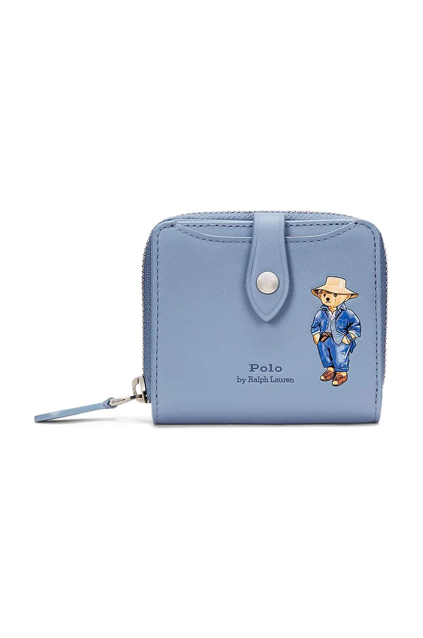 Портфейл Polo by Ralph Lauren Bear Print Leather Wallet Синьо | 427960635, 0