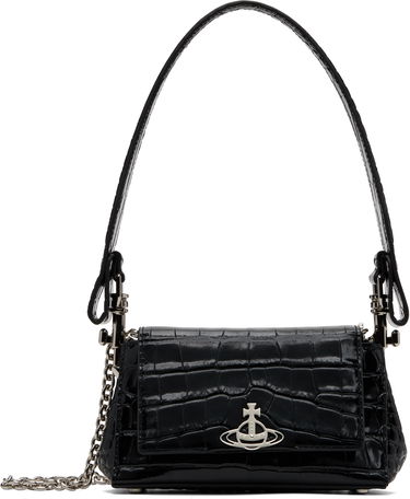 Дамска чанта Vivienne Westwood Vivienne Westwood Small Hazel Croc Shoulder Bag Черно | 46030001W-L0098-, 0