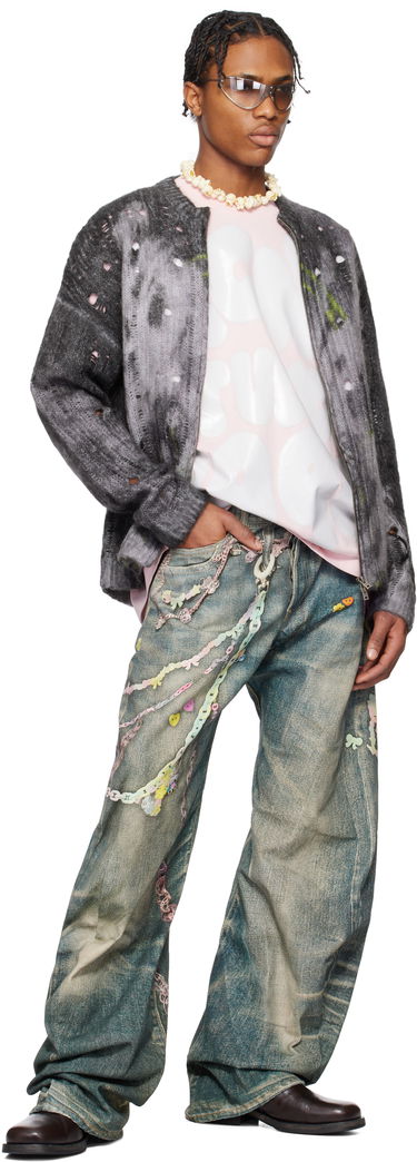Дънки Acne Studios Acne Studios 1981M Baggy Fit Embellished Jeans Синьо | BK0676-, 3