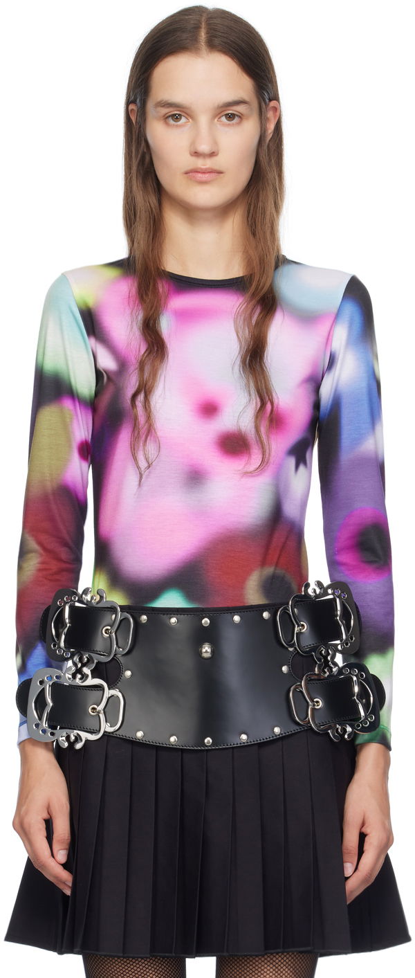 Колани Chopova Lowena Airbrush Bear Long Sleeve T-Shirt Черно | 2261