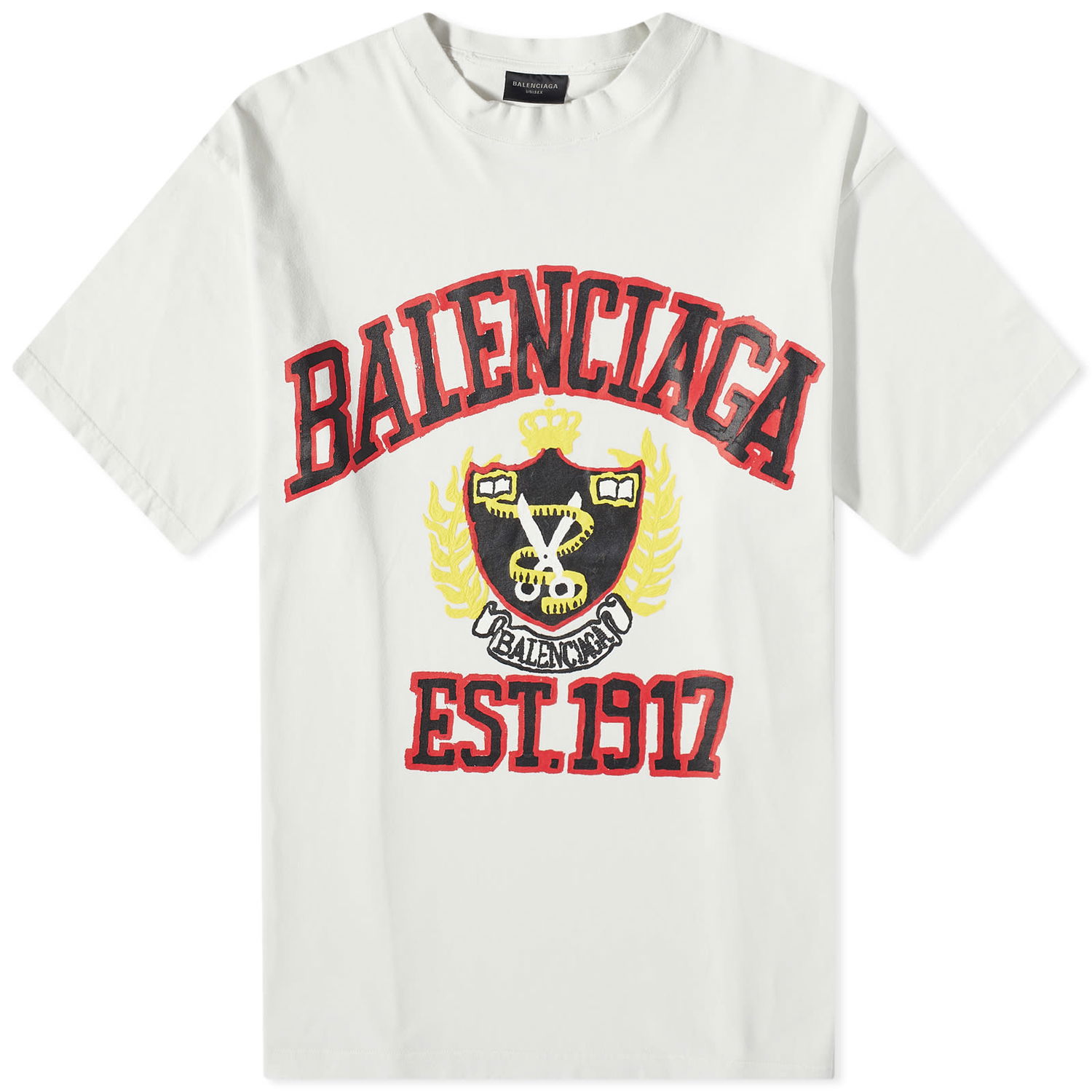 Тениска Balenciaga College Tee Бяло | 739784-TOVK1-9012, 0