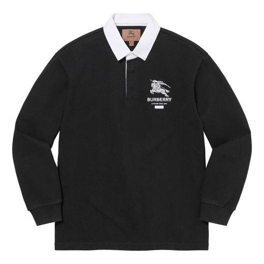 Поло тениска Supreme Supreme x Burberry Rugby Polo Черно | SUP-SS22-130