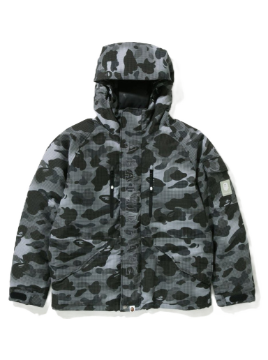 Суитчър BAPE Grid Camo Relaxed Fit Hoodie Down Jacket Черно | 1I80-144-006