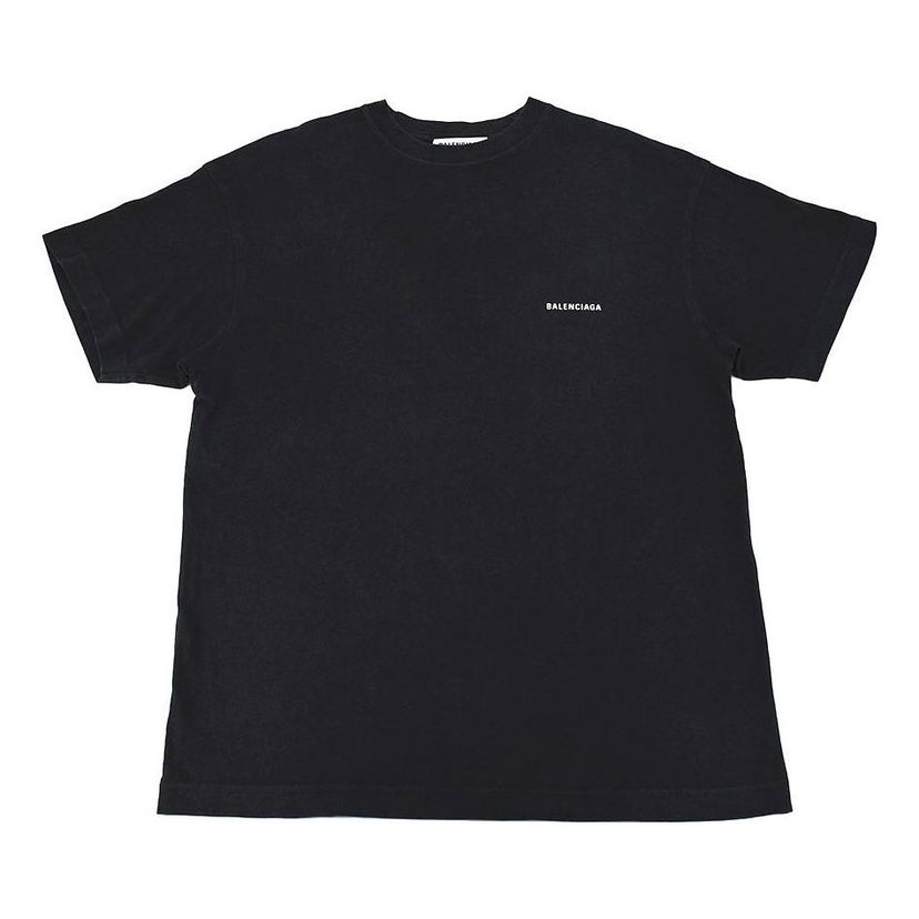 Тениска Balenciaga Balenciaga Small Logo Print T-Shirt Черно | 613969TYK281000