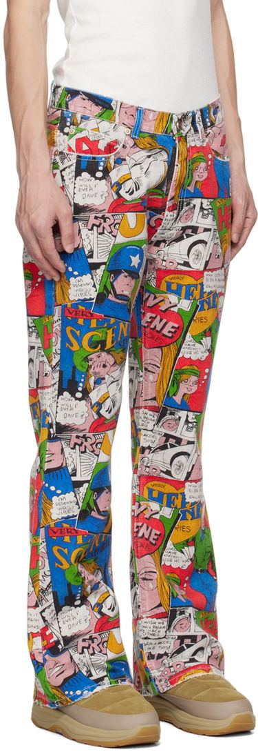 Дънки ERL ERL Comic Print Flare Jeans Многоцветен | ERL06P011, 1
