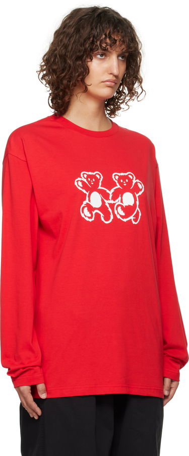 Тениска We11done We11done Teddy Twins Long Sleeve T-Shirt Червено | WD-TT3-24-750-U-RD, 1