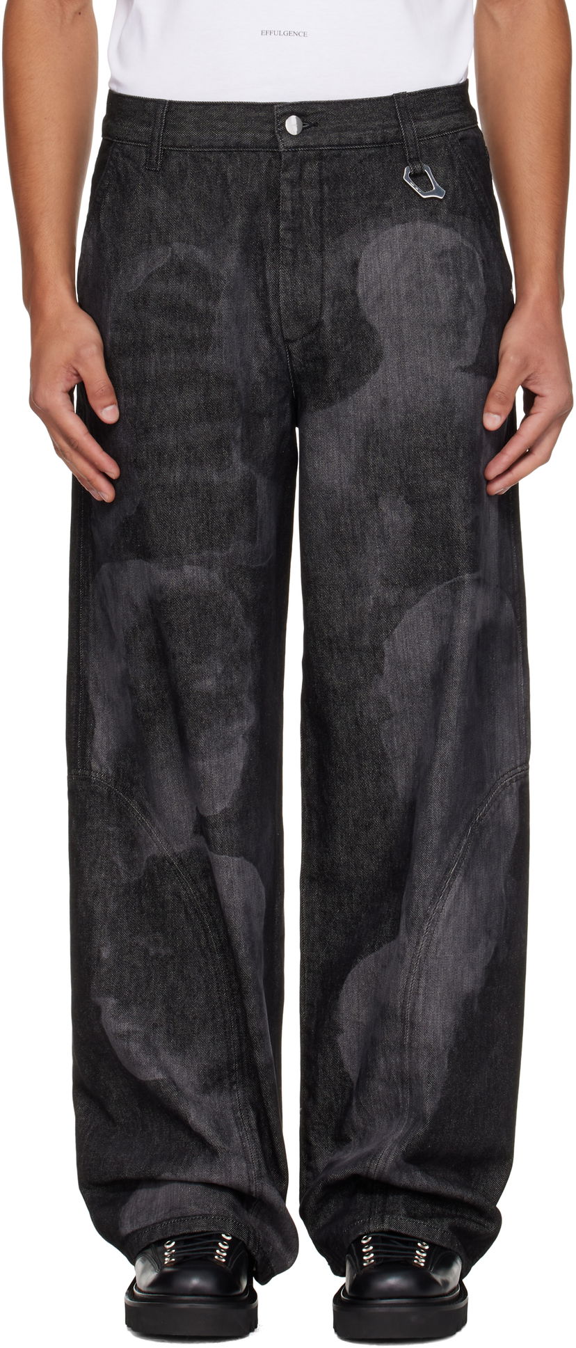 Дънки HELIOT EMIL HELIOT EMIL Basalt Wide-Leg Jeans Черно | AW25_M_10_189_BLK01_LSR