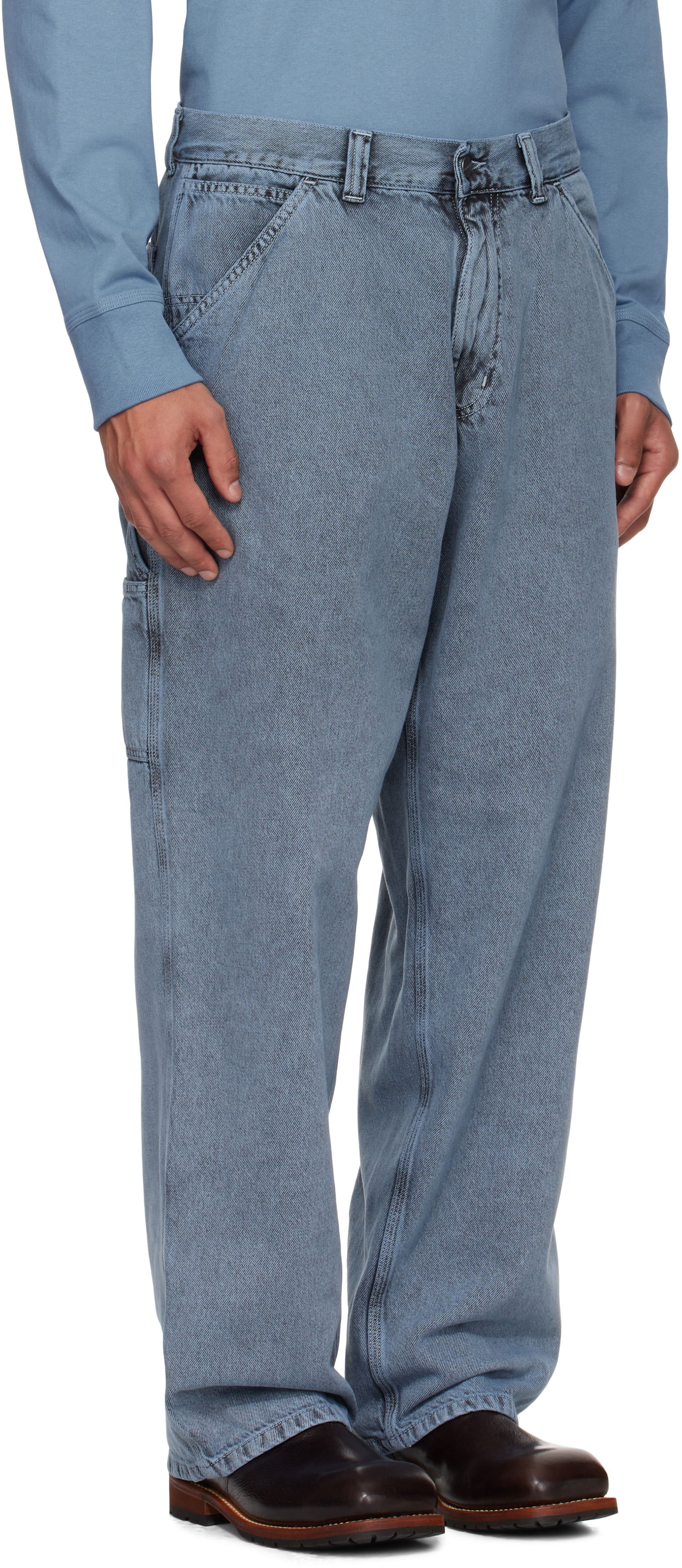 Дънки Carhartt WIP Single Knee Jeans Синьо | I035819, 1
