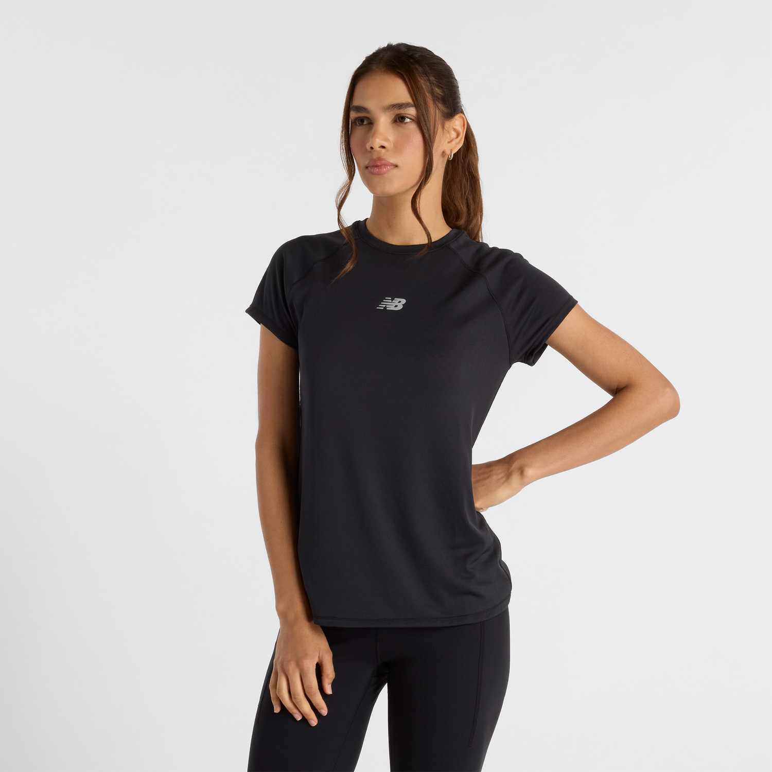 Тениска New Balance Women's Training T-Shirt Черно | NBWT51223BK, 0