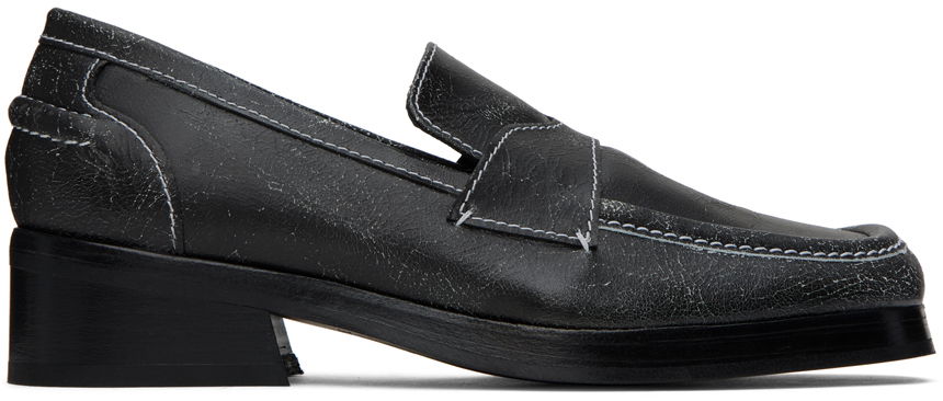 Кецове и обувки Eckhaus Latta Eckhaus Latta Stitched Loafers Черно | FEKLMLTLO05106, 0