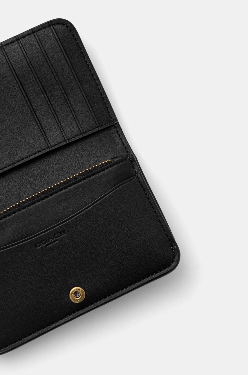 Портфейл Coach Leather Slim Fold Wallet Черно | CR990, 1