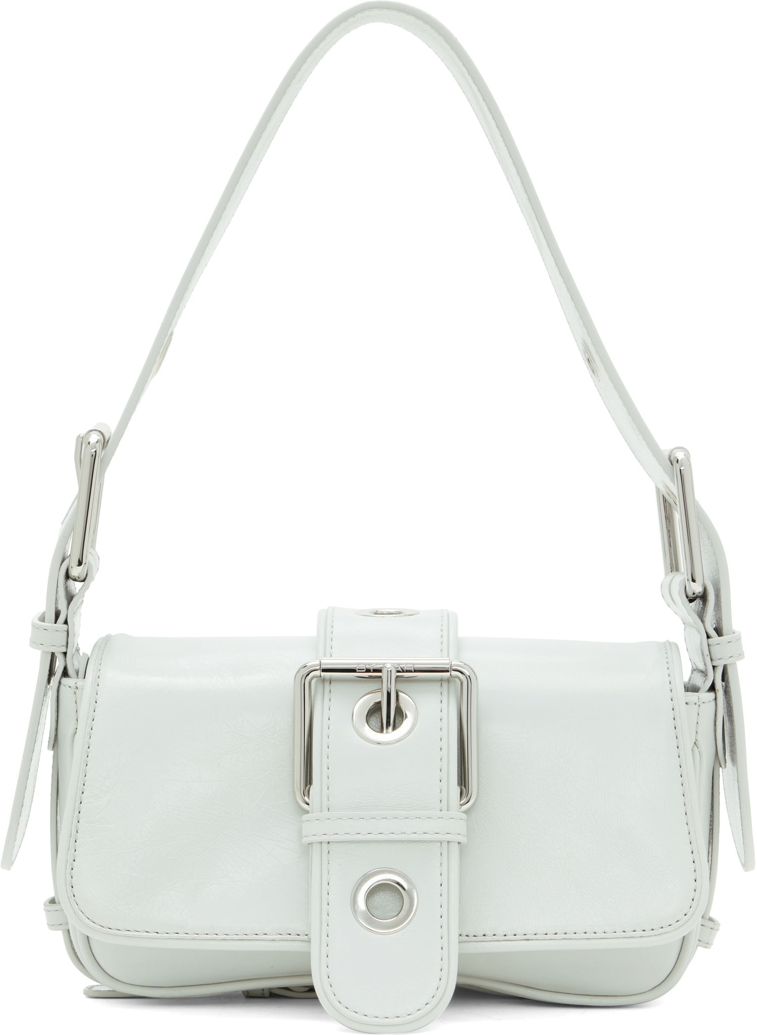 Чанта през рамо BY FAR BY FAR Eloise Creased Leather Shoulder Bag Бяло | MWBSB015CL034WH025PL, 0