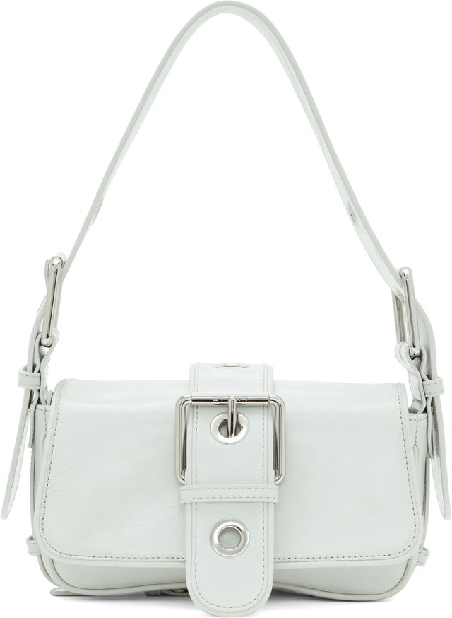 BY FAR Eloise Creased Leather Shoulder Bag