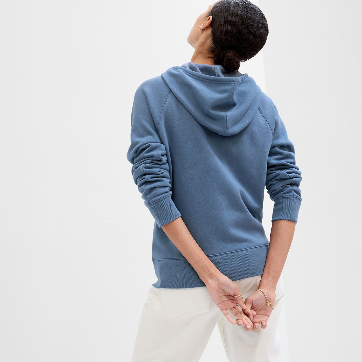 Суитчър GAP Logo Fullzip Hoodie Bainbridge Blue Flora Синьо | 794962-00, 1