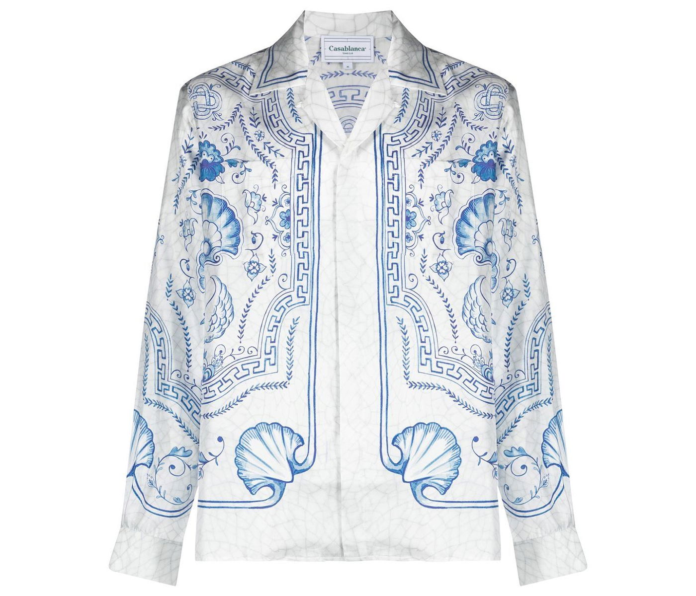 Риза Casablanca Graphic Print Silk Shirt Бяло | MF22SH00602, 0