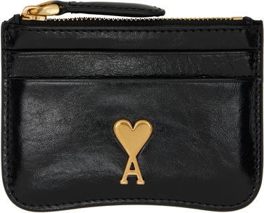Портфейл AMI AMI Paris Zipped Leather Card Holder Черно | USL105.AL0051, 0