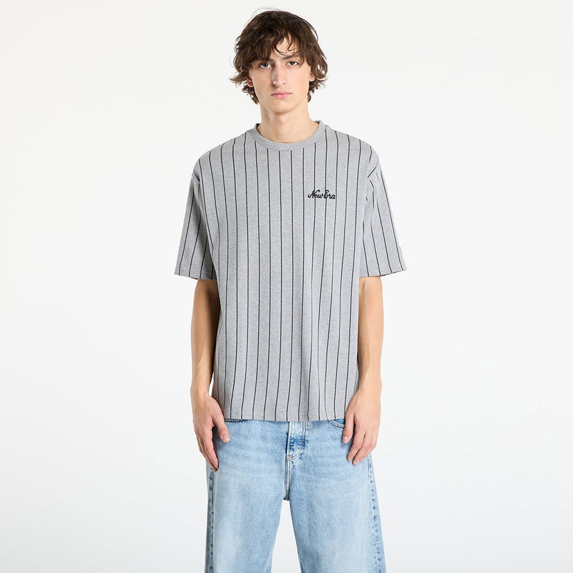 Тениска New Era New Era Pinstripe T-Shirt Сиво | 60684388
