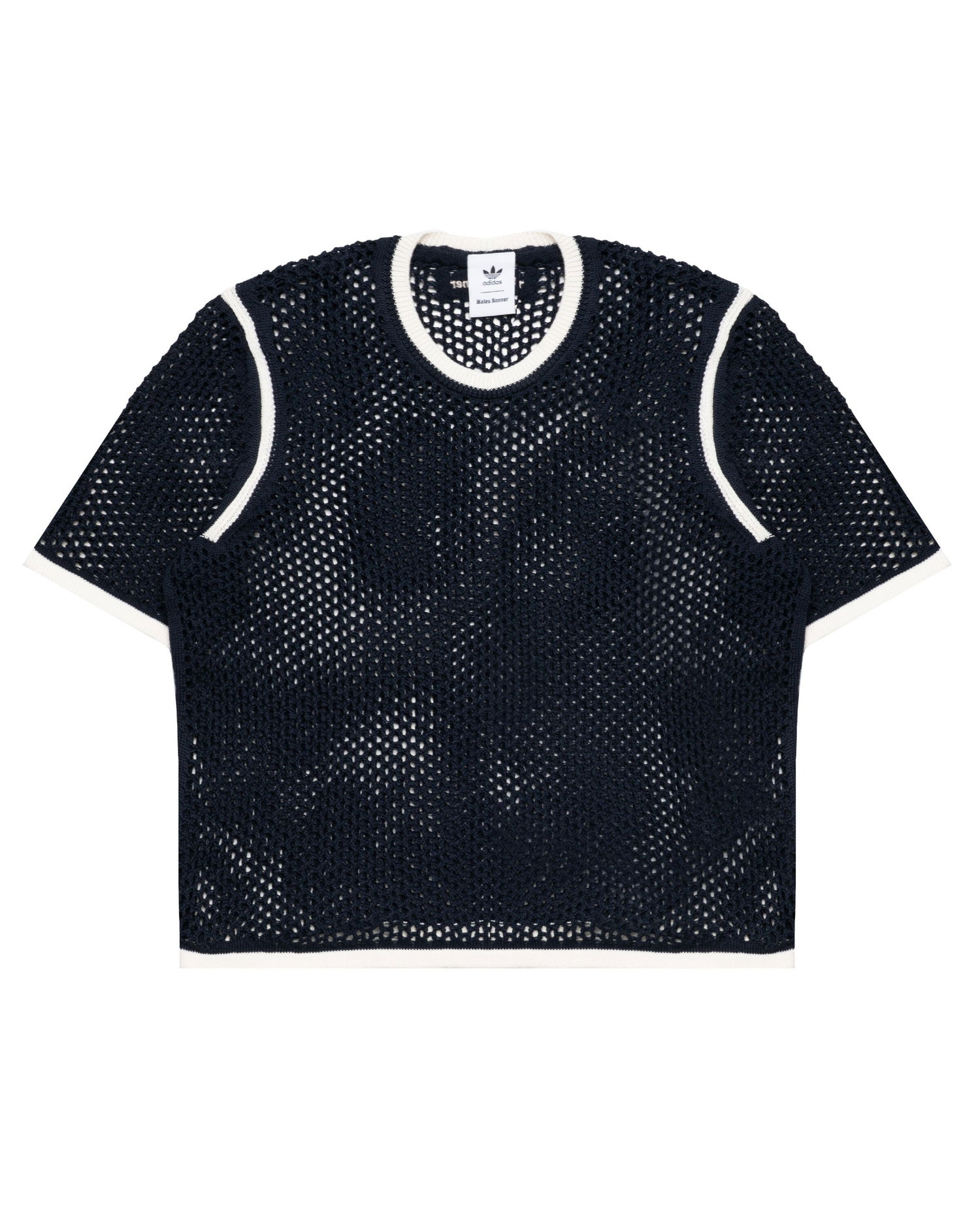 Съкратен топ adidas Originals Wales Bonner Knit Tee Тъмно синьо | KA7052, 0