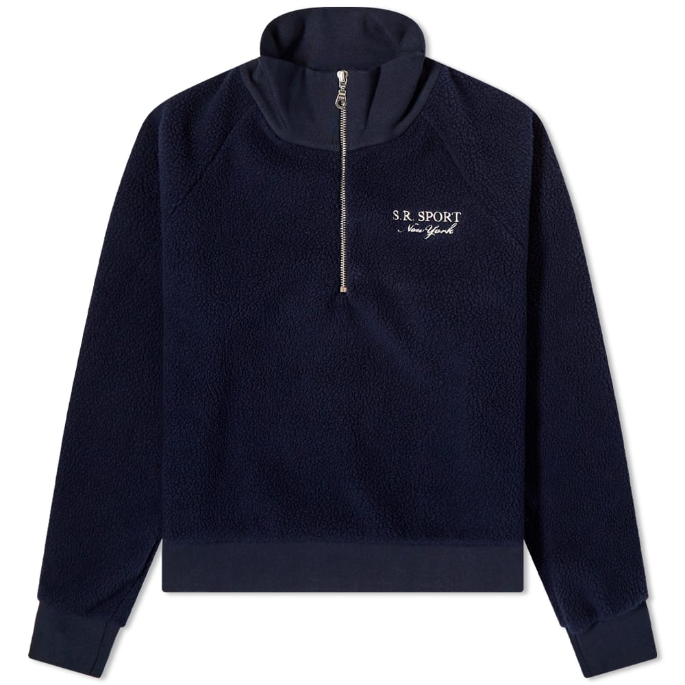 Суитчър Sporty & Rich Sport Sherpa Quarter Zip Тъмно синьо | QZ662NA, 0