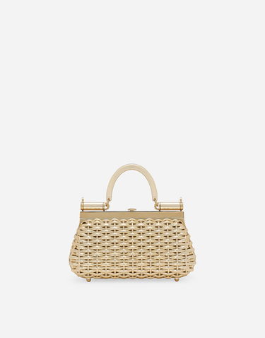 Дамска чанта Dolce & Gabbana Structured Woven Top-Handle Bag Металик | BB7618AU76680997, 3