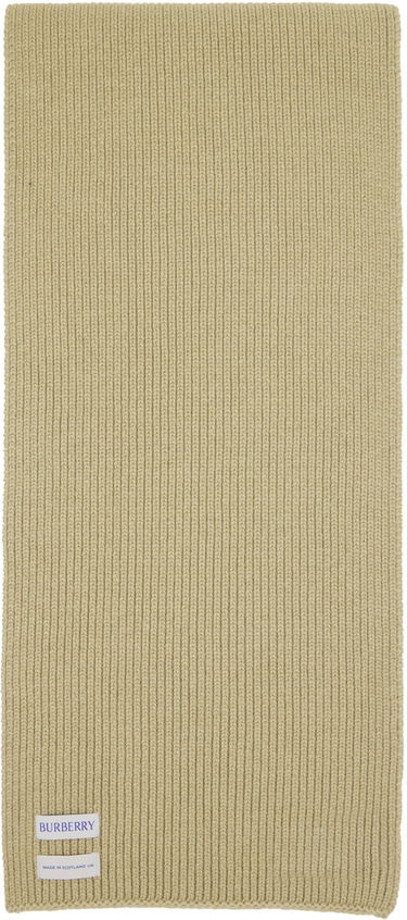 Шал Burberry Ribbed Cashmere Scarf Taupe Бежово | 8085772, 1