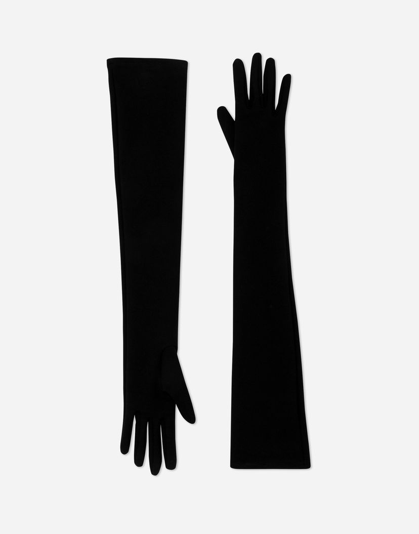 Ръкавици Dolce & Gabbana Dolce & Gabbana Long Viscose Jersey Gloves Черно | FG108AFUGREN0000