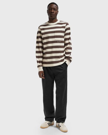 Тениска ØLÅF Long Sleeve Striped Rib Crewneck Top with Pocket Бежово | M220204-HOTFUDGE-OFF-WHITE, 2