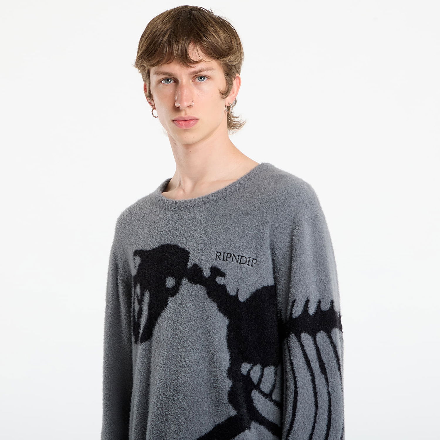 Пуловер RIPNDIP RIPNDIP Fossil Mohair Knit Sweater Сиво | RNDFALL25102, 1