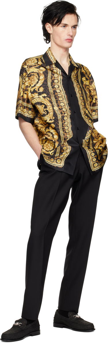 Риза Versace Black & Gold Wild Illusion Silk Shirt Черно | 1003926_1A11896, 3