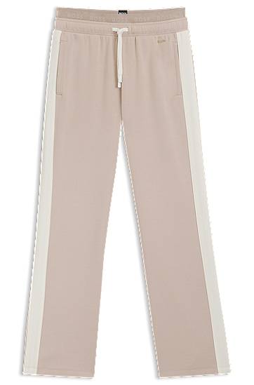 Contrast-trim tracksuit bottoms with double waistband