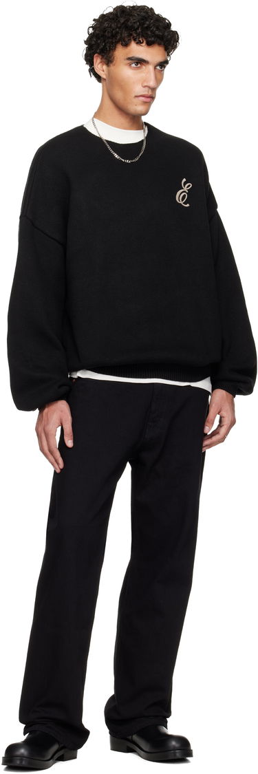 Пуловер Fear of God ESSENTIALS Holiday Embroidered Merino Crewneck Sweater Черно | 192HO254331F, 3