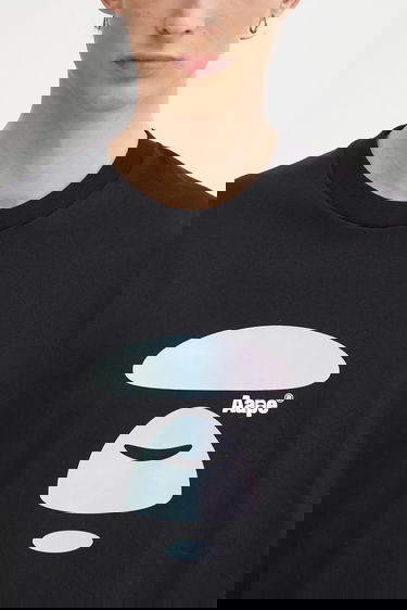 Тениска AAPE by A Bathing Ape Basic Iridescent Ape Head Logo T-Shirt Черно | AAPTEM1642XXO, 3