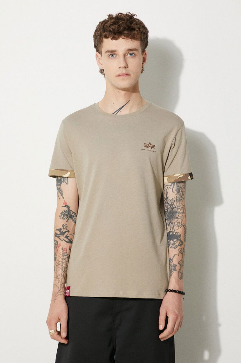 Тениска Alpha Industries Short Sleeve Print T-Shirt Бежово | 106509.79