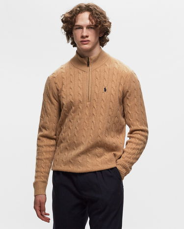 Пуловер Polo by Ralph Lauren LSCABLEHZPP-LONG SLEEVE-PULLOVER Zippers & Cardigans Кафяво | 710876766006, 1
